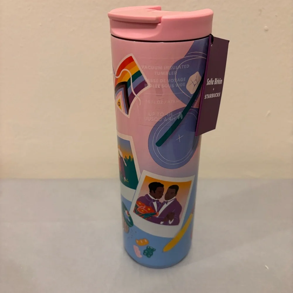 Starbucks Summer 2024 Sofie Birkin Steel Insulated Tumbler 16oz Pride - Picture 4 of 7